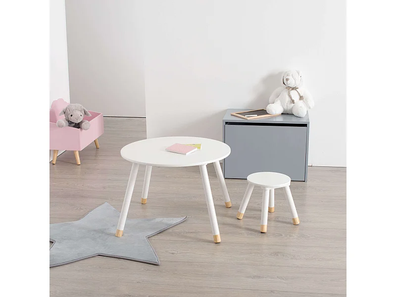 Pack Douceur Conjunto Mesa + Banco Quarto Infantil Branco