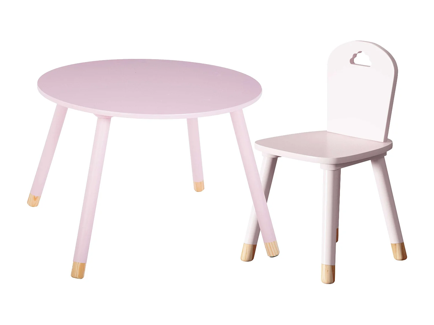 Pack Infantil Mesa Silla Douceur Melamina/Madera Rosa Muebles Niños