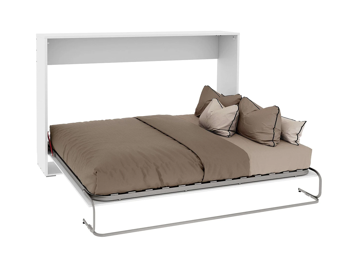Cama Plegable 135x190 cm Juvenil Invitados Abatible Horizontal Blanco