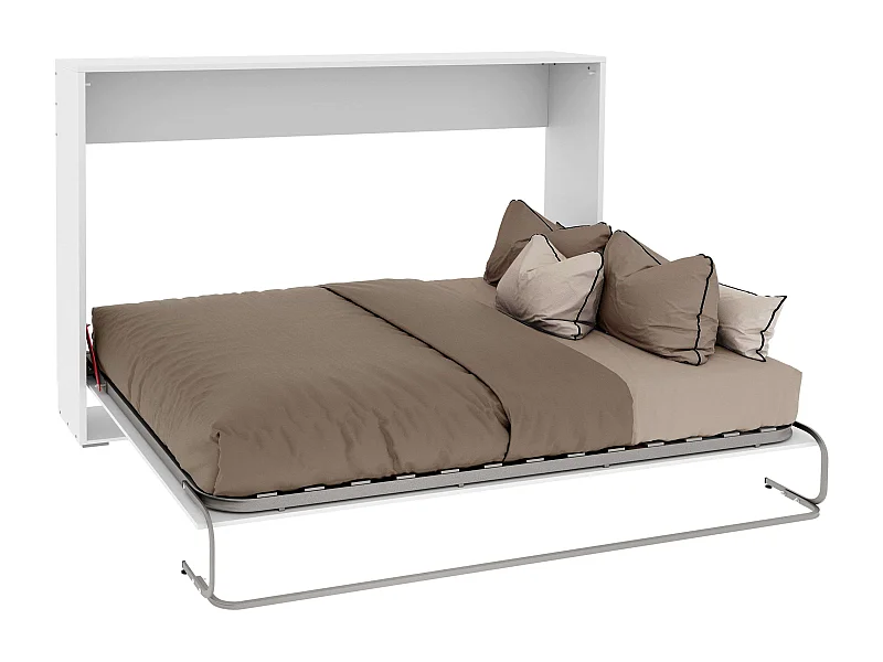 Cama Plegable 135x190 cm Juvenil Invitados Abatible Horizontal Blanco