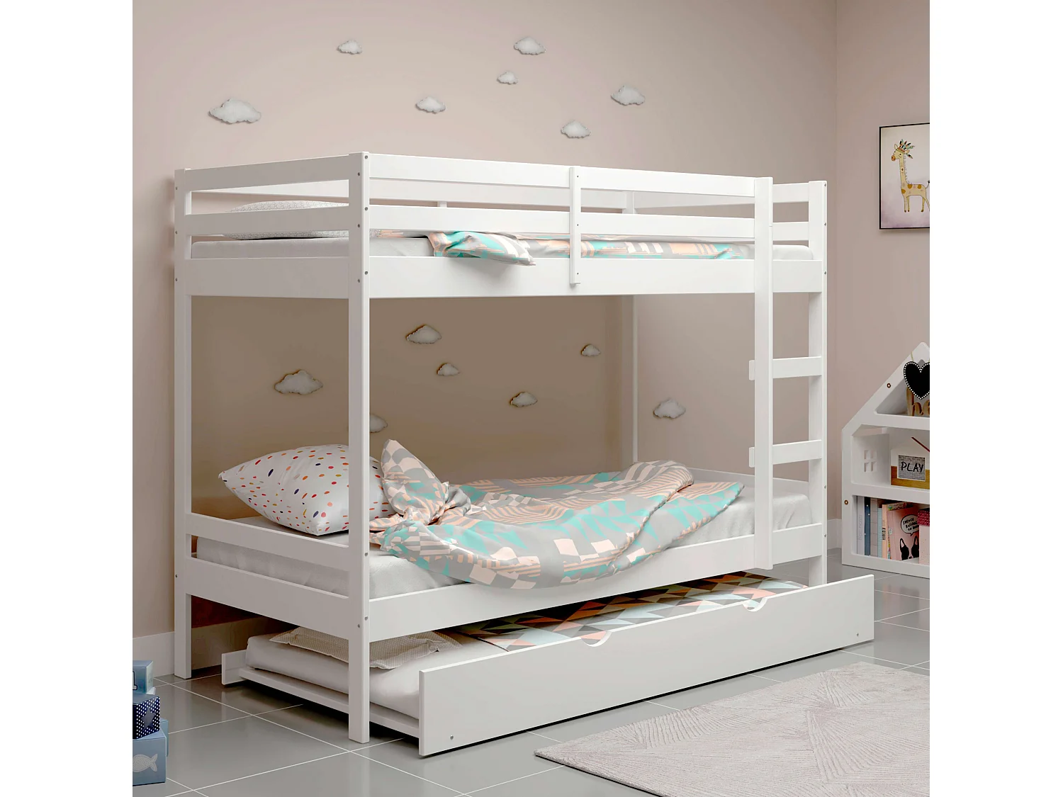 Litera Rabbit Madera Pino Blanco 195x152x101 cm