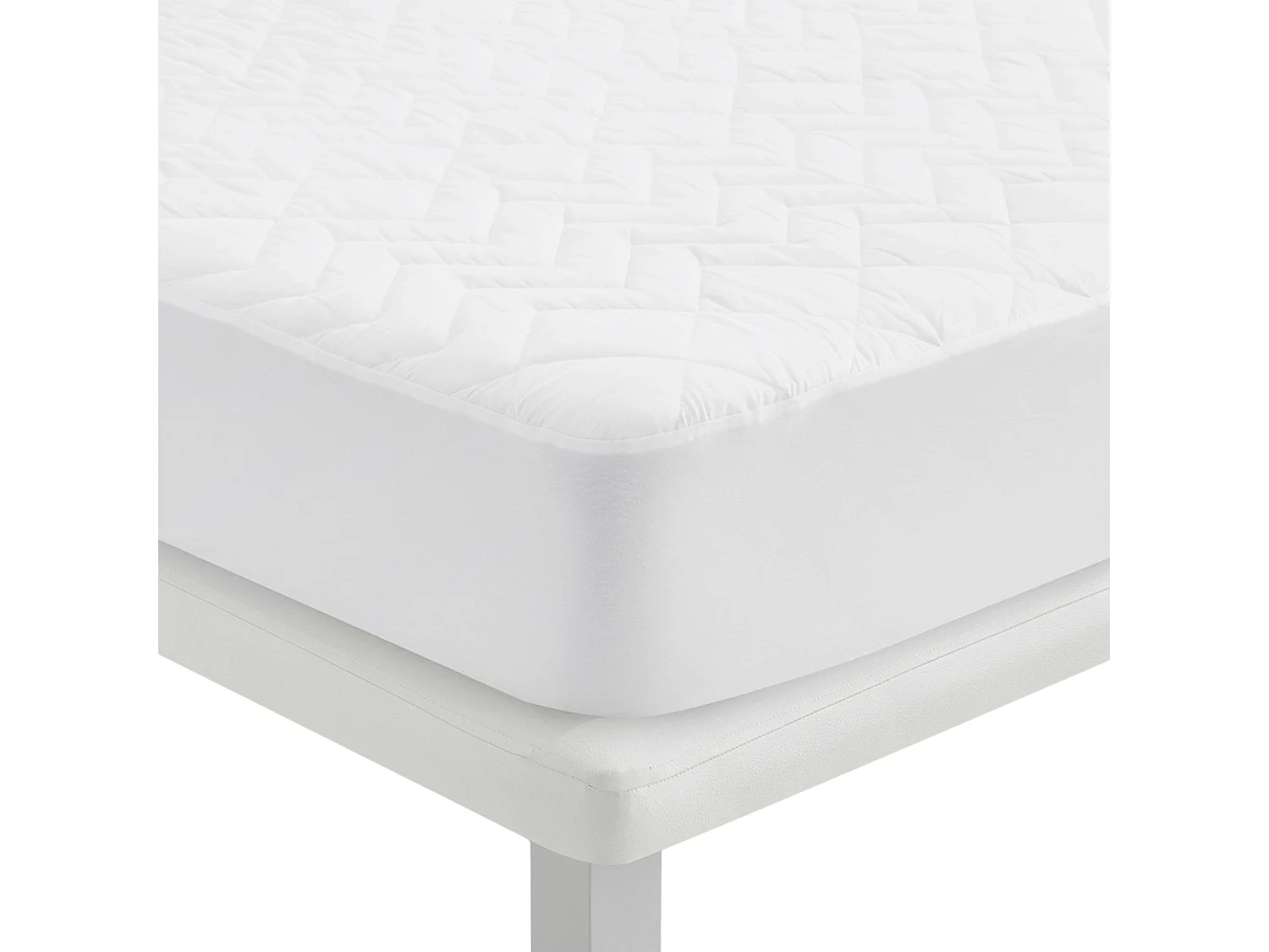 Protège-matelas matelassé en coton antiallergique 135x196 cm blanc