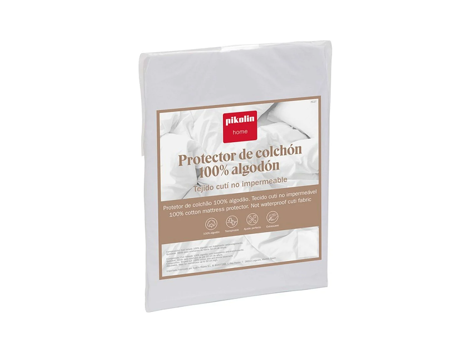 Protetor de colchão algodão sanforizado branco 90x196 cm até 32 cm