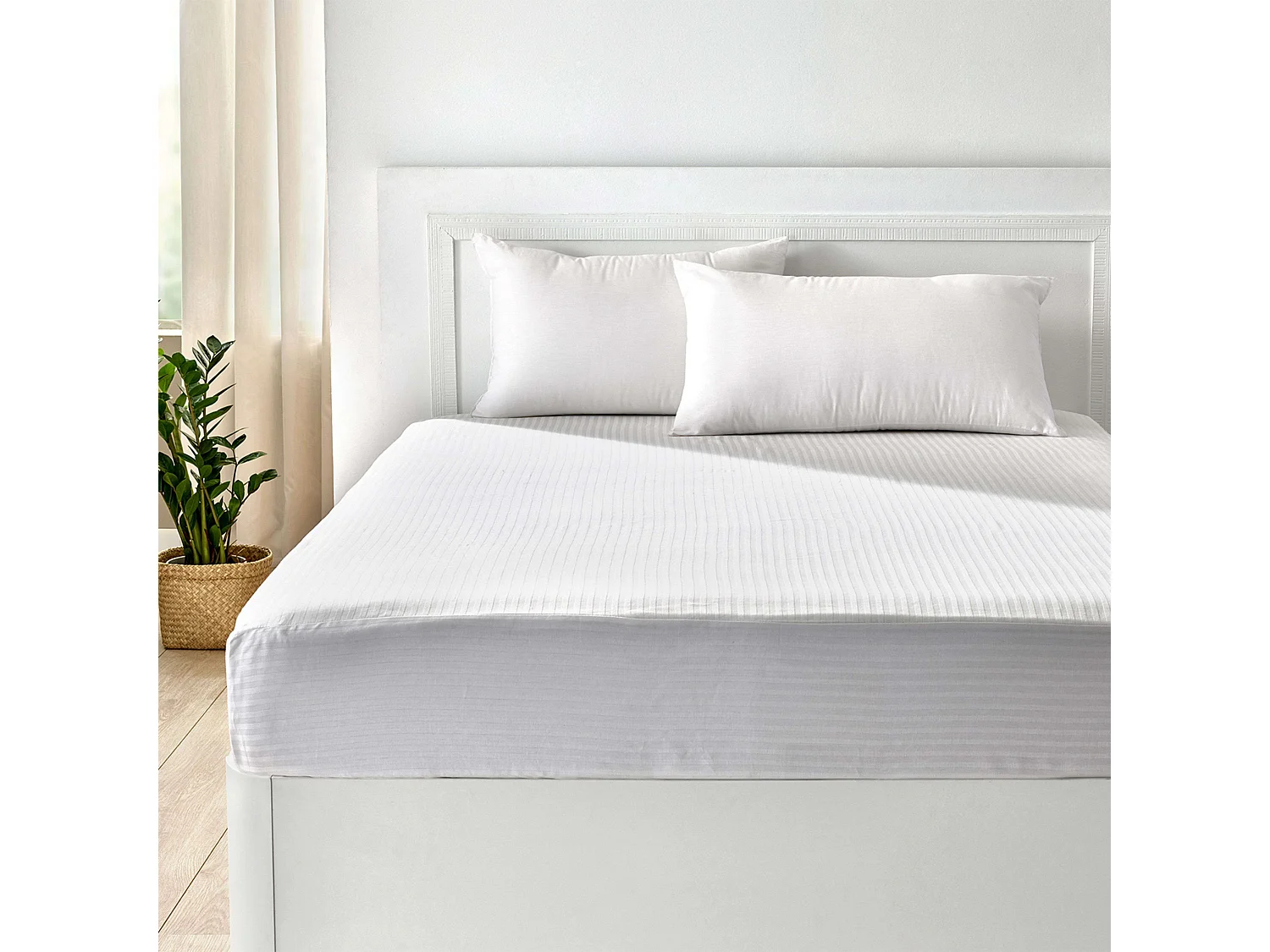 Protetor de colchão algodão sanforizado branco 90x196 cm até 32 cm