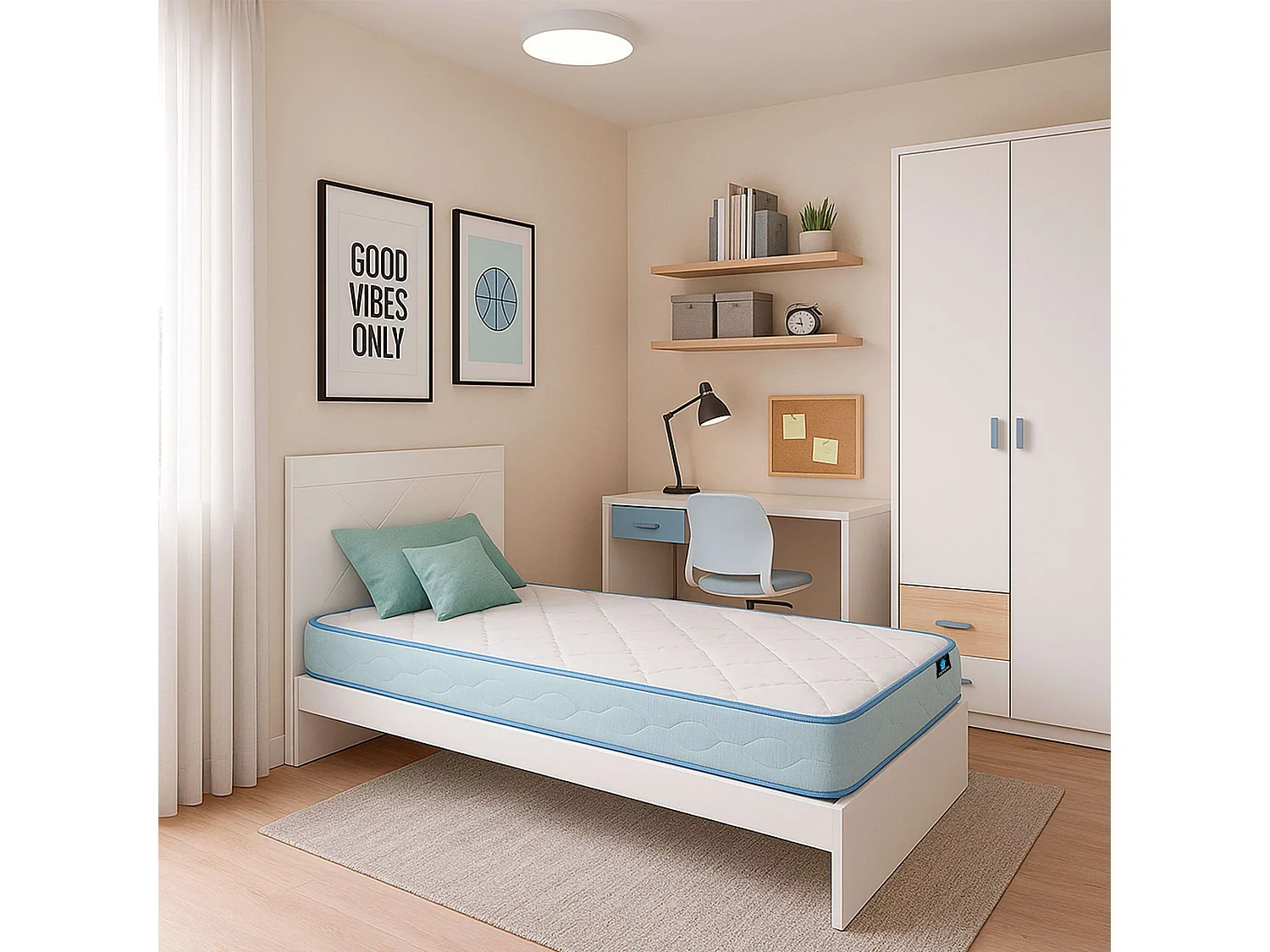 Pacote de 2 colchões Mirotengo Youth Foamflex HR, 90x190 e 90x180 cm