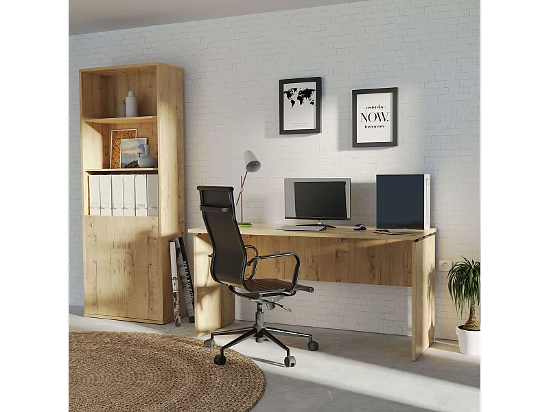 Pack Muebles Despacho Estant. + Escrit. Color Roble Gold