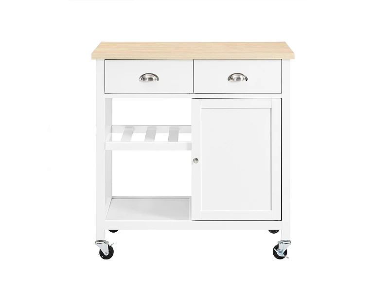 SoBuy Chariot de Cuisine Roulant Blanc 87 x 48 x 89 cm