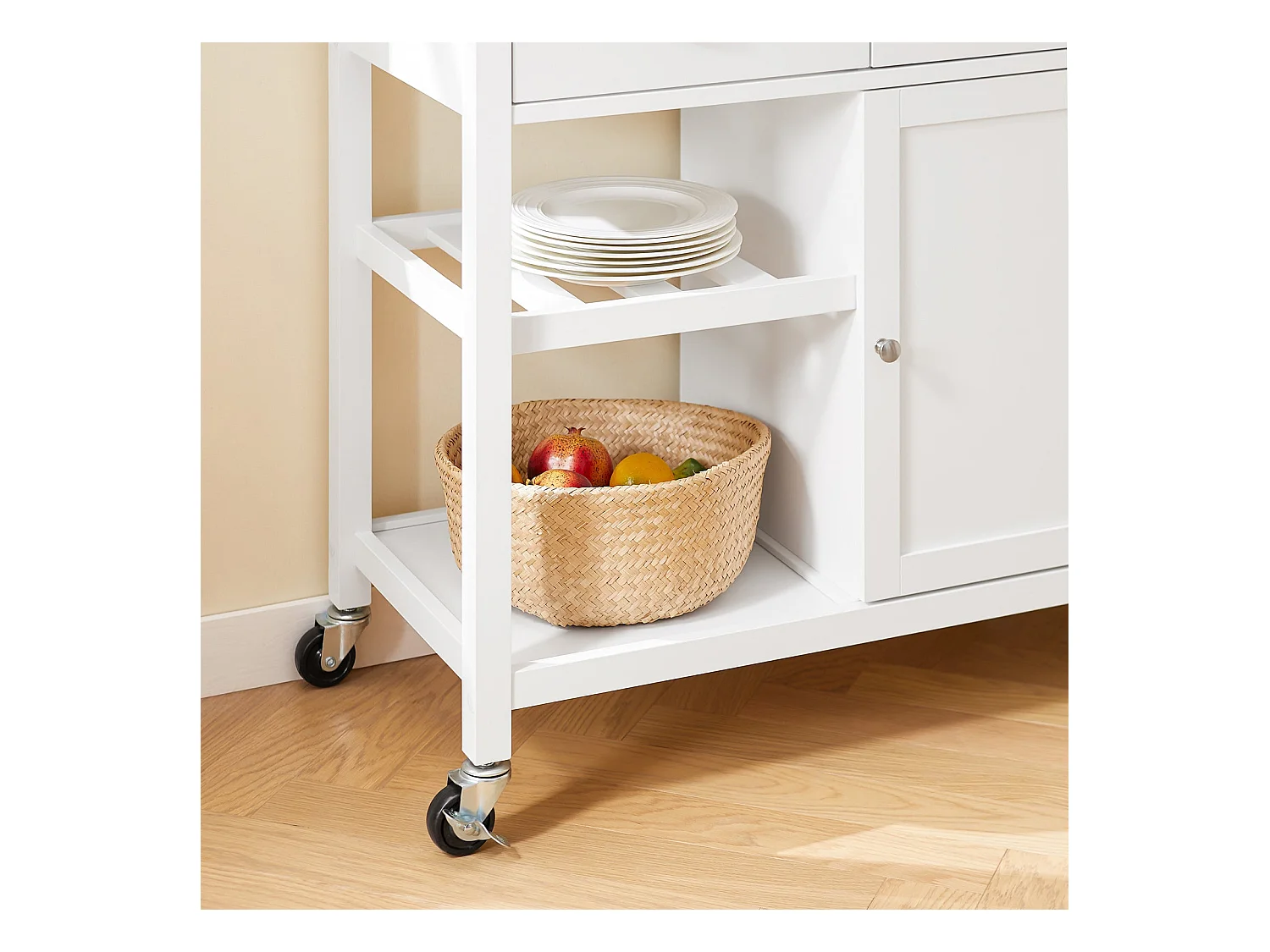 SoBuy Chariot de Cuisine Roulant Blanc 87 x 48 x 89 cm