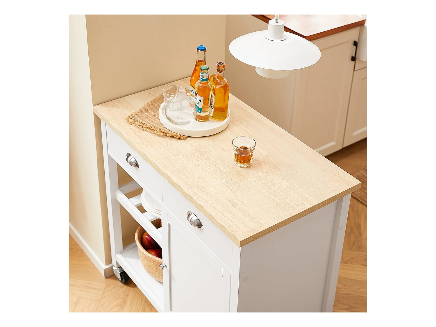 SoBuy Chariot de Cuisine Roulant Blanc 87 x 48 x 89 cm