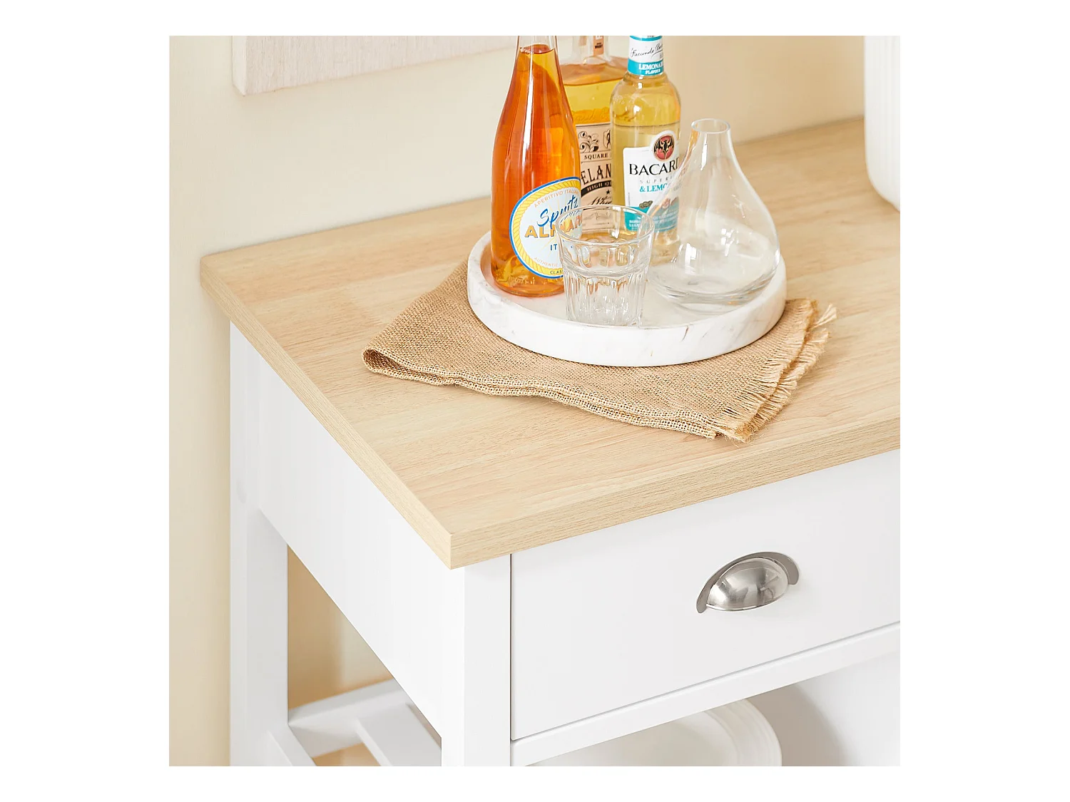 SoBuy Chariot de Cuisine Roulant Blanc 87 x 48 x 89 cm