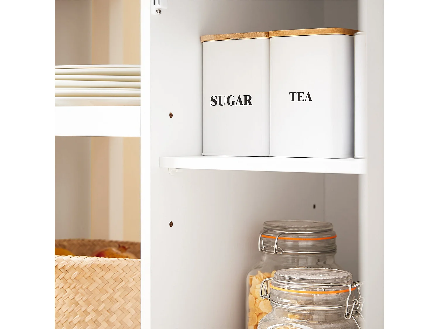 SoBuy Chariot de Cuisine Roulant Blanc 87 x 48 x 89 cm