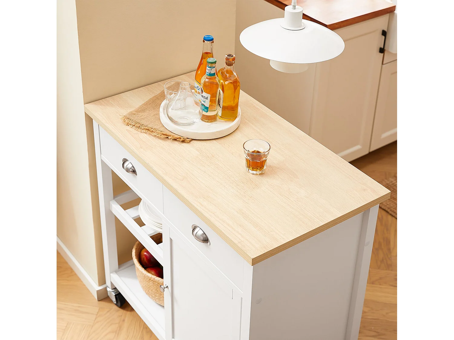 SoBuy Chariot de Cuisine Roulant Blanc 87 x 48 x 89 cm