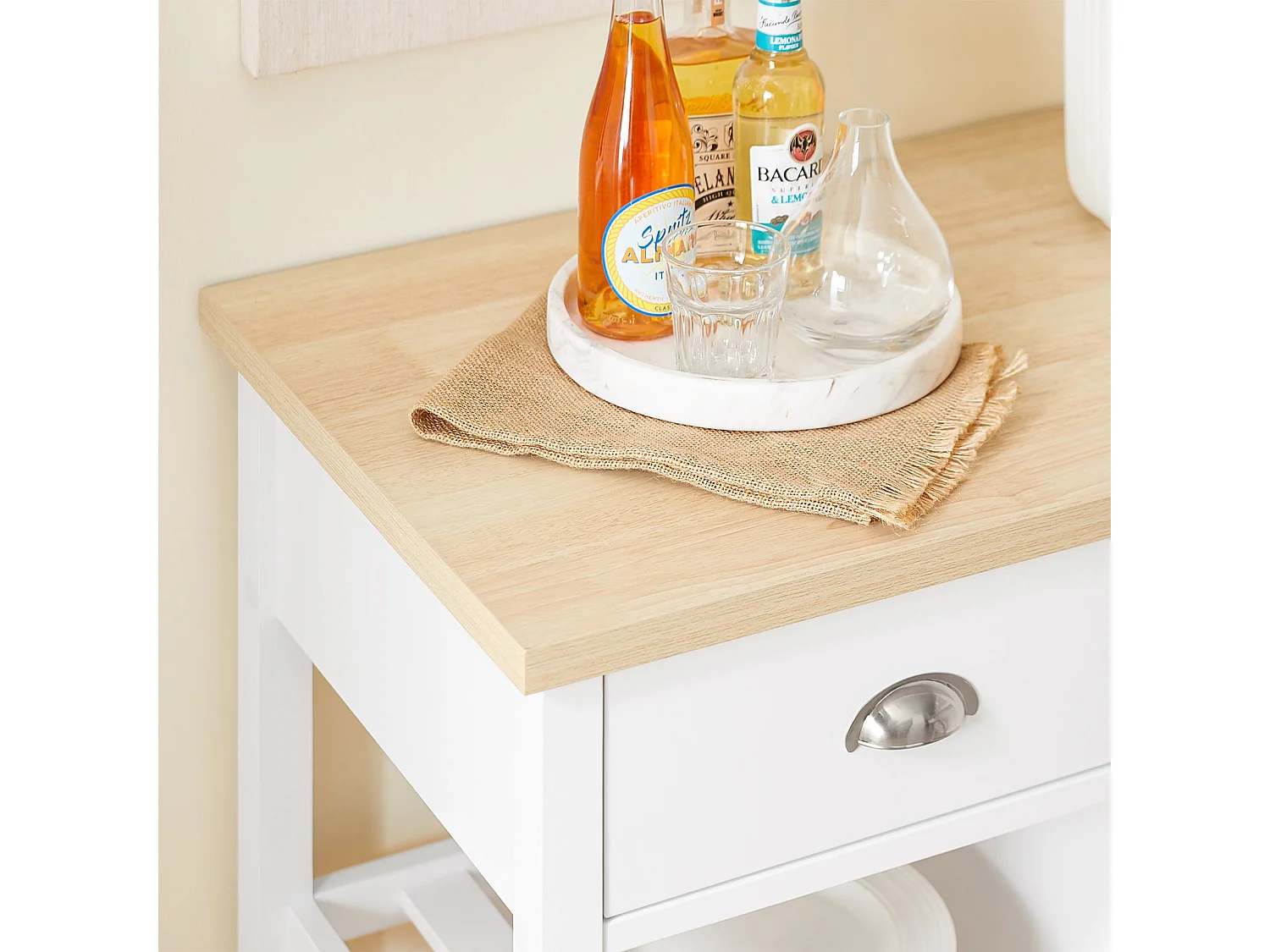 SoBuy Chariot de Cuisine Roulant Blanc 87 x 48 x 89 cm