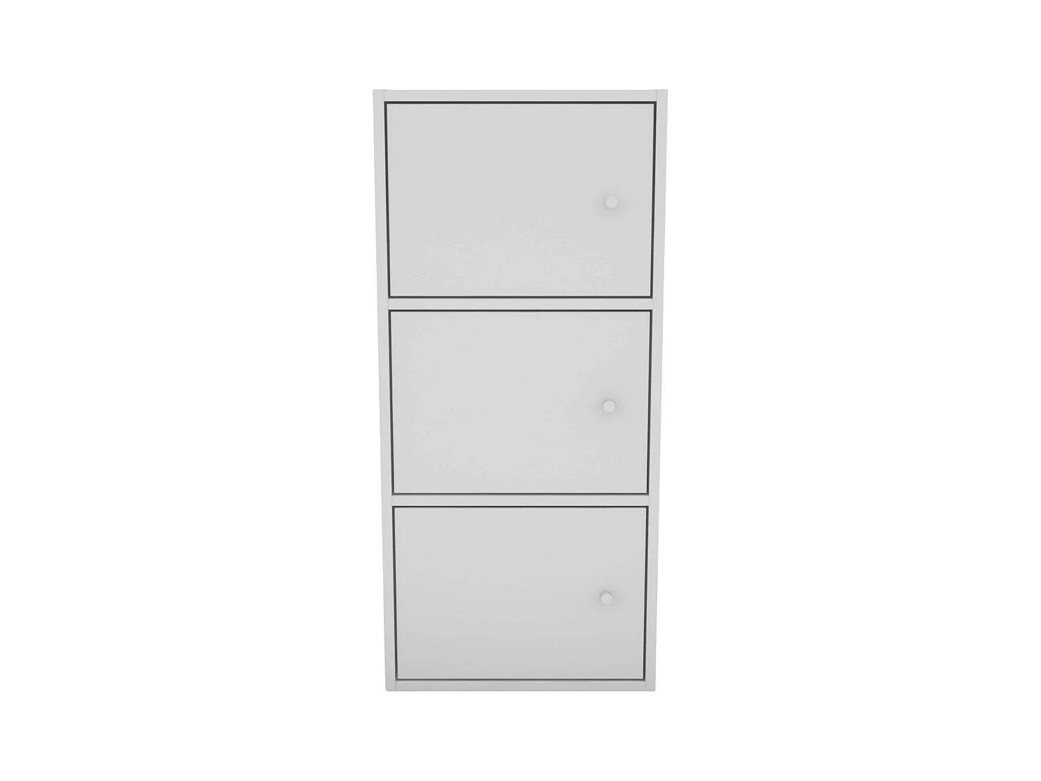 Meuble d'appoint de salon Plea avec 3 portes, blanc, 42 x 92 x 29 cm