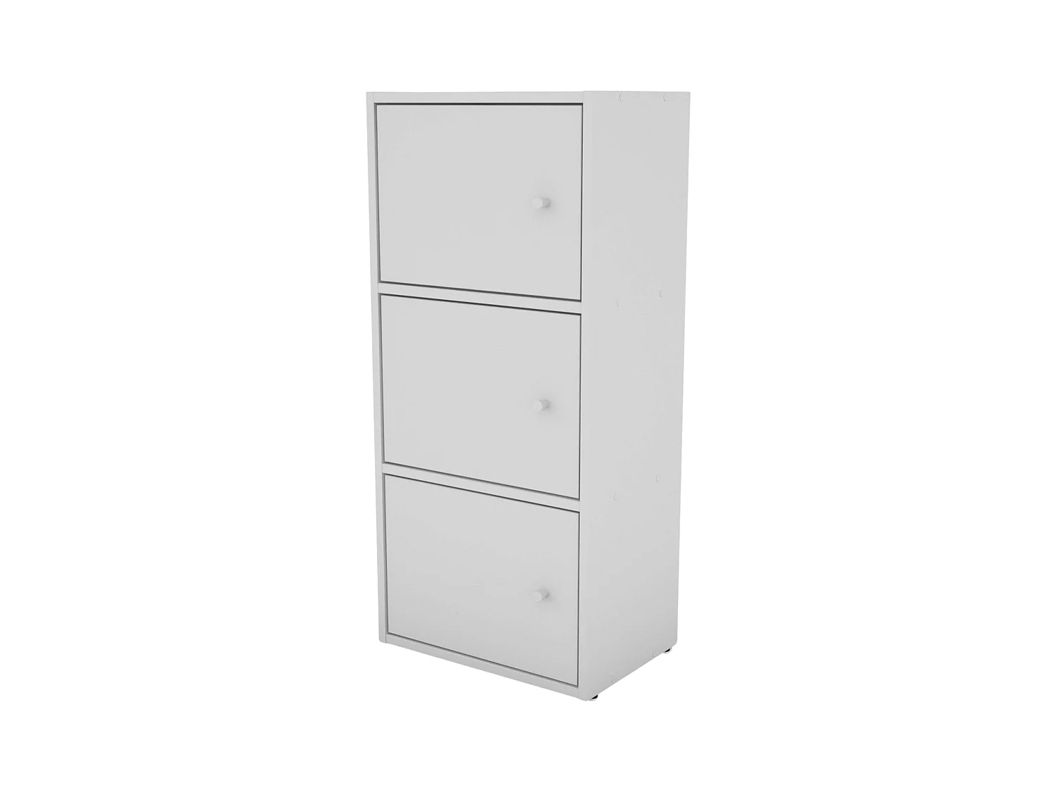 Meuble d'appoint de salon Plea avec 3 portes, blanc, 42 x 92 x 29 cm