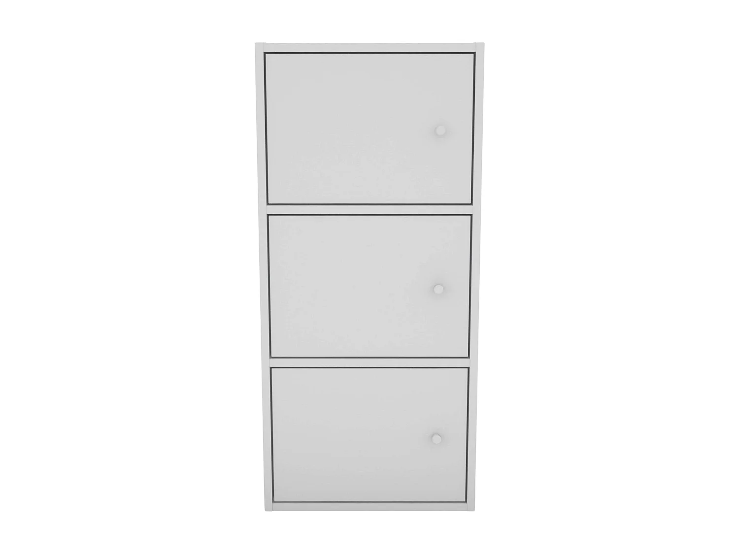 Meuble d'appoint de salon Plea avec 3 portes, blanc, 42 x 92 x 29 cm