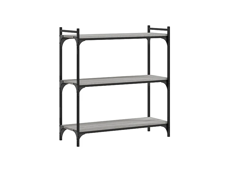 Lars  Bibliothèque 3 niveaux sonoma gris 80x30x86cm bois d'ingénierie