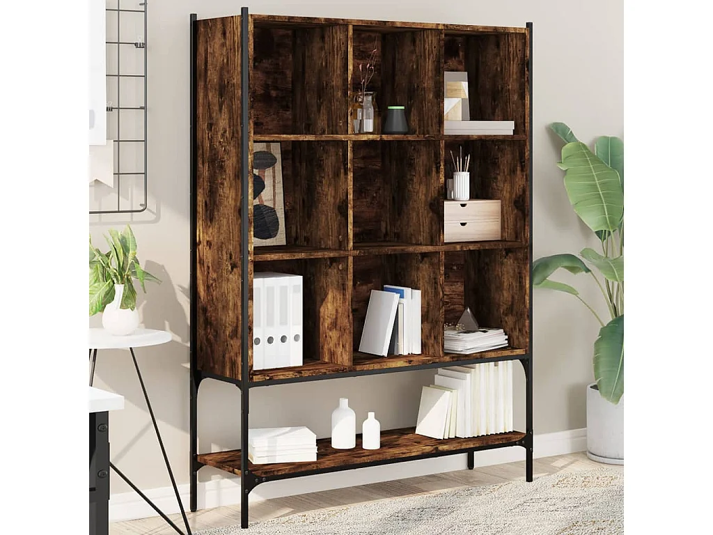 Assen  Estantería madera de ingeniería roble ahumado 102x30x141,5 cm