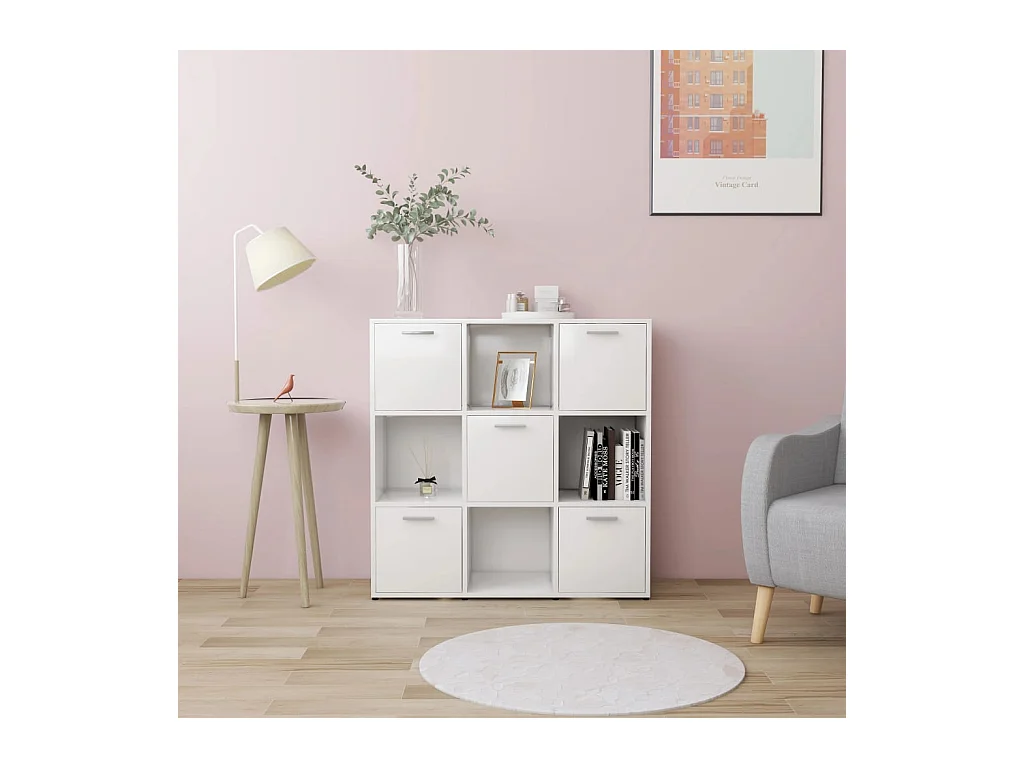 Lacey  Bibliothèque Blanc 90x30x90 cm Bois d’ingénierie