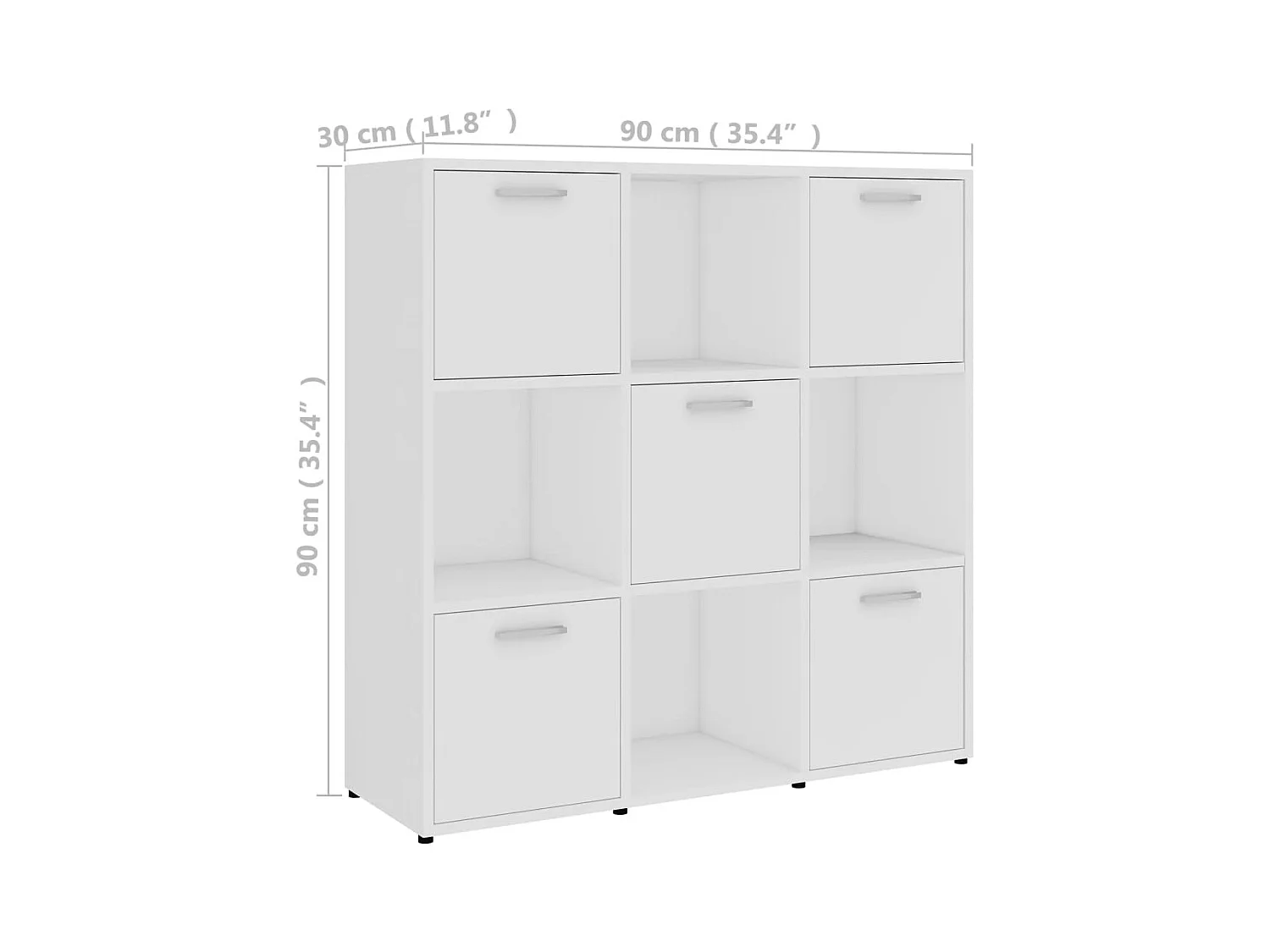 Lacey  Bibliothèque Blanc 90x30x90 cm Bois d’ingénierie