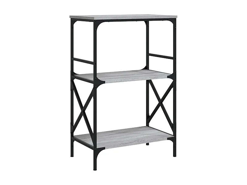 Uusikaupunki  Bibliothèque à 3 niveaux sonoma gris 59x35x90,5 cm