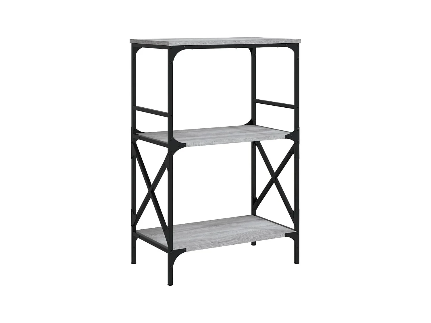 Uusikaupunki  Bibliothèque à 3 niveaux sonoma gris 59x35x90,5 cm