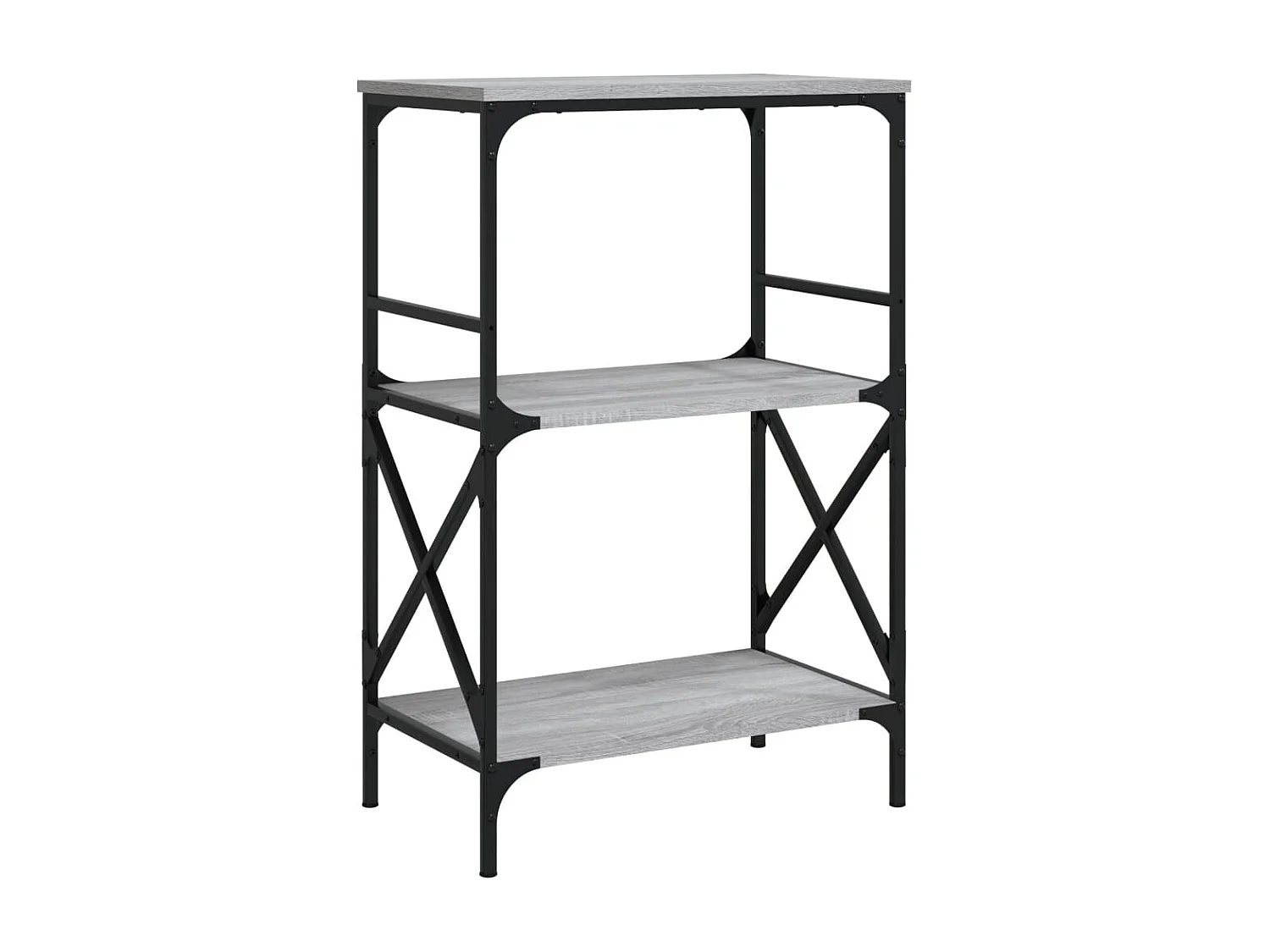 Uusikaupunki  Bibliothèque à 3 niveaux sonoma gris 59x35x90,5 cm