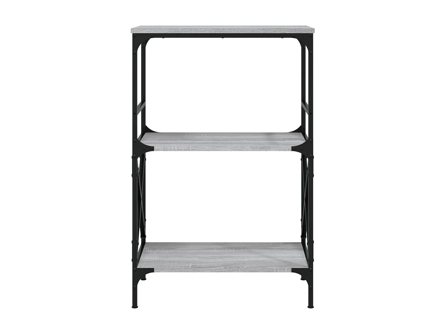 Uusikaupunki  Bibliothèque à 3 niveaux sonoma gris 59x35x90,5 cm