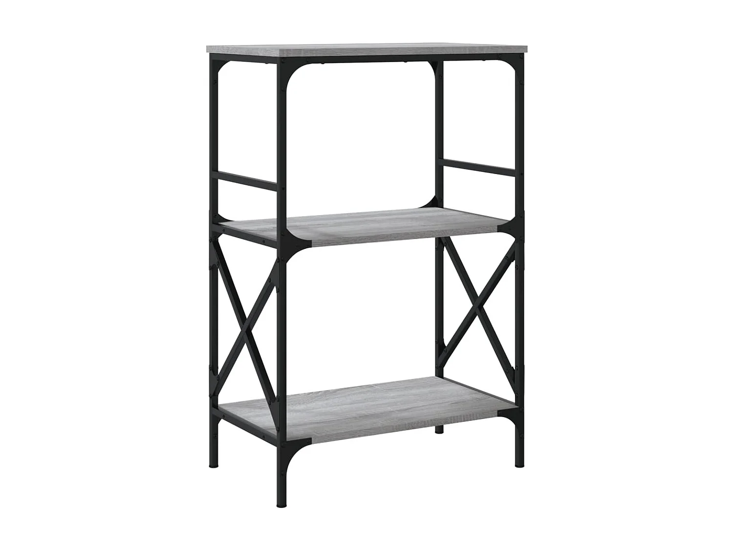 Uusikaupunki  Bibliothèque à 3 niveaux sonoma gris 59x35x90,5 cm