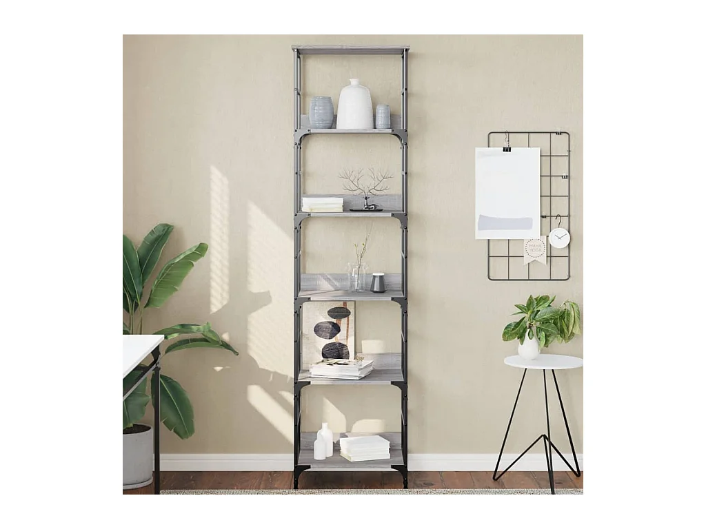 Namur  Bibliothèque sonoma gris 50x33x188,5 cm bois d'ingénierie