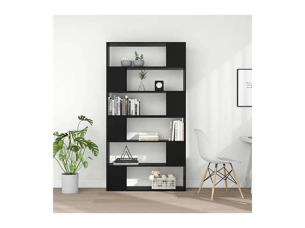 Branchville  Bibliothèque/Séparateur de pièce Noir 100x24x188 cm