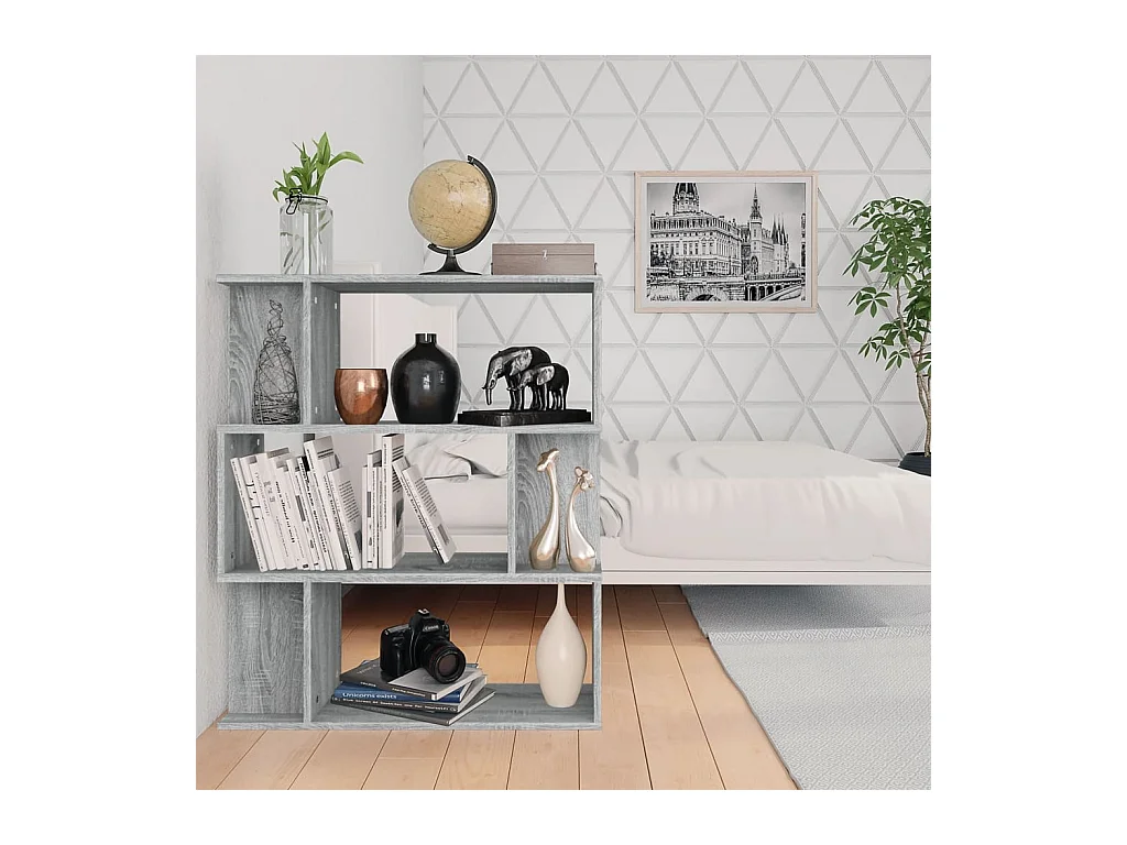 Gyran  Bibliothèque/Cloison Sonoma gris 80x24x96 cm Bois d'ingénierie