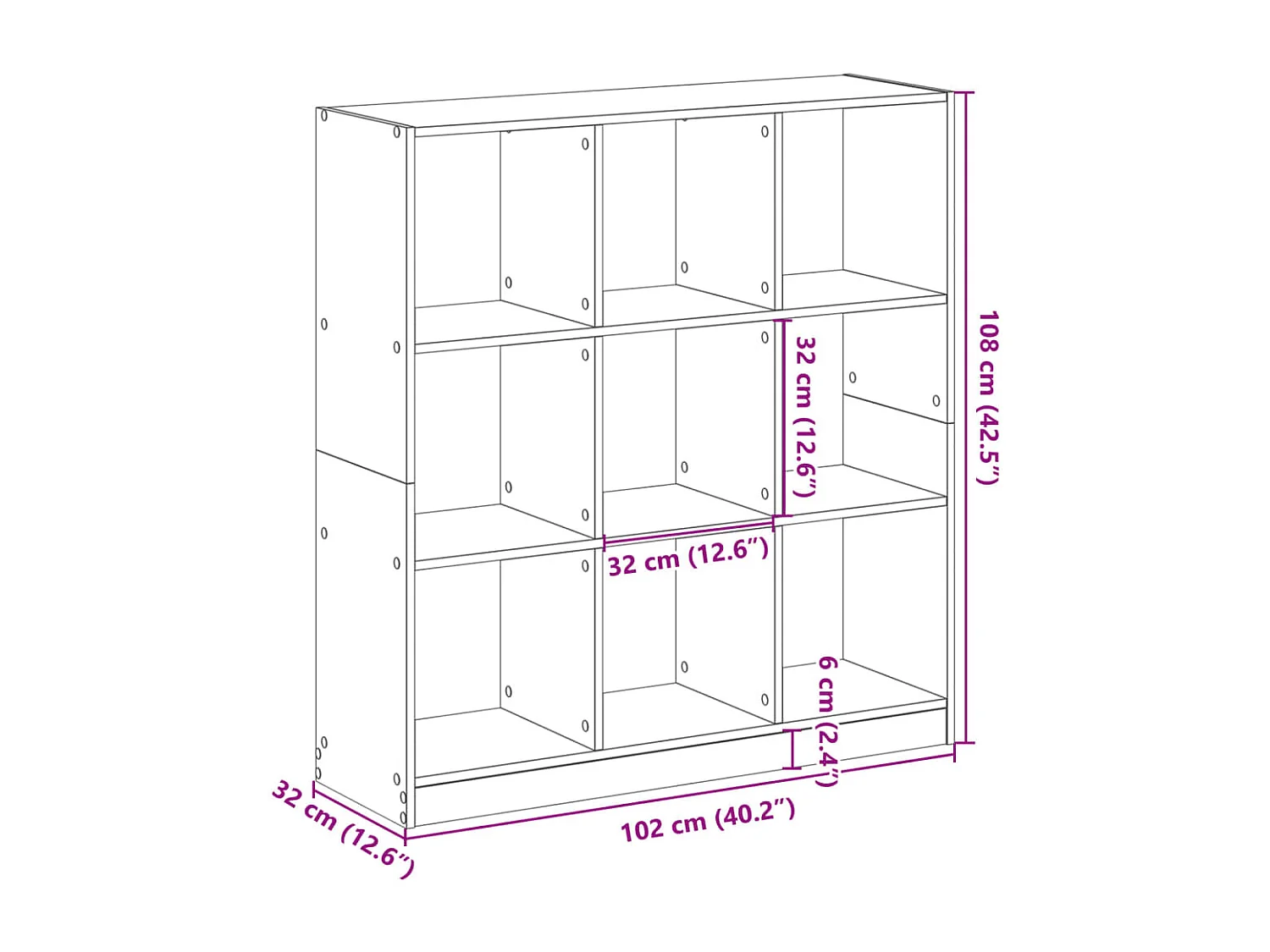 Zico  Bibliothèque noir 102x32x108 cm bois d'ingénierie