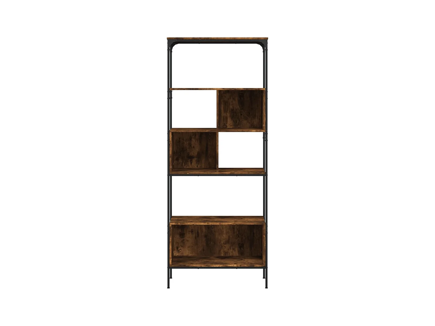 Jytte  Librería de 5 estantes madera ingeniería roble ahumado