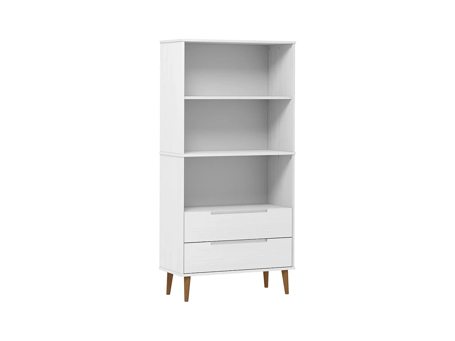 Ximena Luz  Bibliothèque MOLDE Blanc 85x35x170,5 cm Bois massif de pin