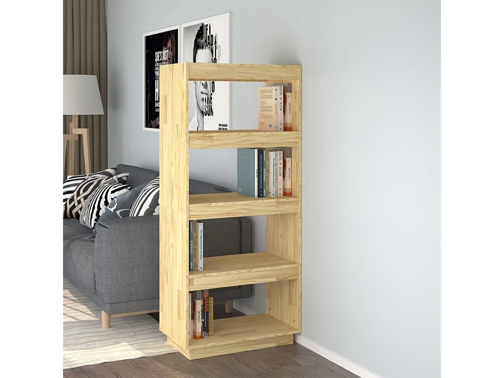 Alisha  Bibliothèque/Séparateur de pièce 60x35x135 cm pin massif