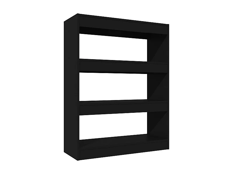 Qerlin  Bibliothèque/Cloison Noir 80x30x103 cm Bois d'ingénierie