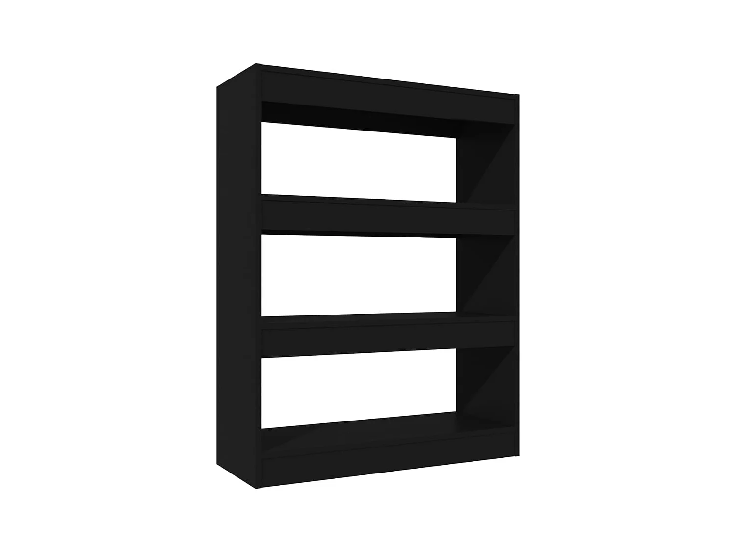 Qerlin  Bibliothèque/Cloison Noir 80x30x103 cm Bois d'ingénierie