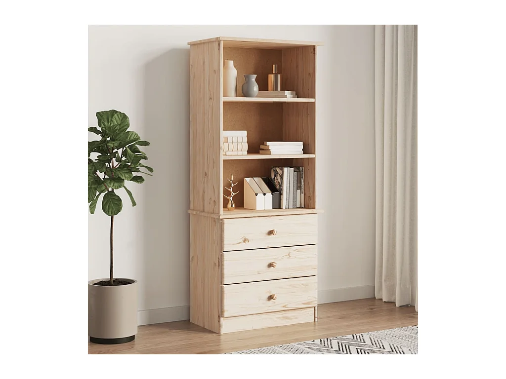 Arven  Bibliothèque avec tiroirs ALTA 60x35x142 cm bois massif de pin