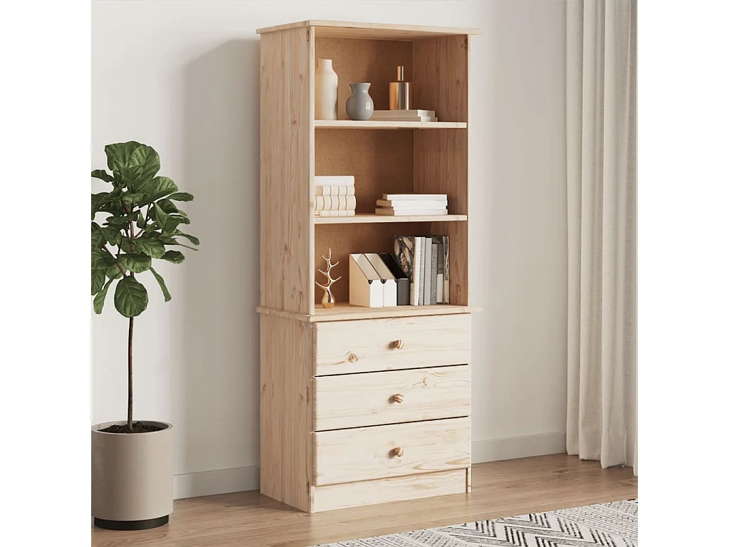 Arven  Bibliothèque avec tiroirs ALTA 60x35x142 cm bois massif de pin