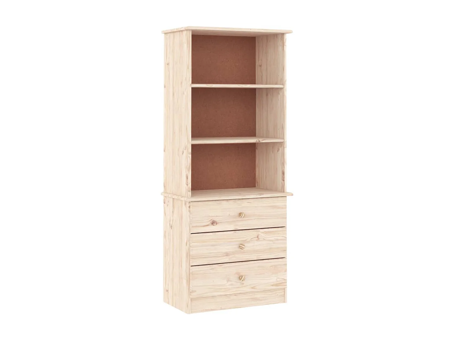 Arven  Bibliothèque avec tiroirs ALTA 60x35x142 cm bois massif de pin