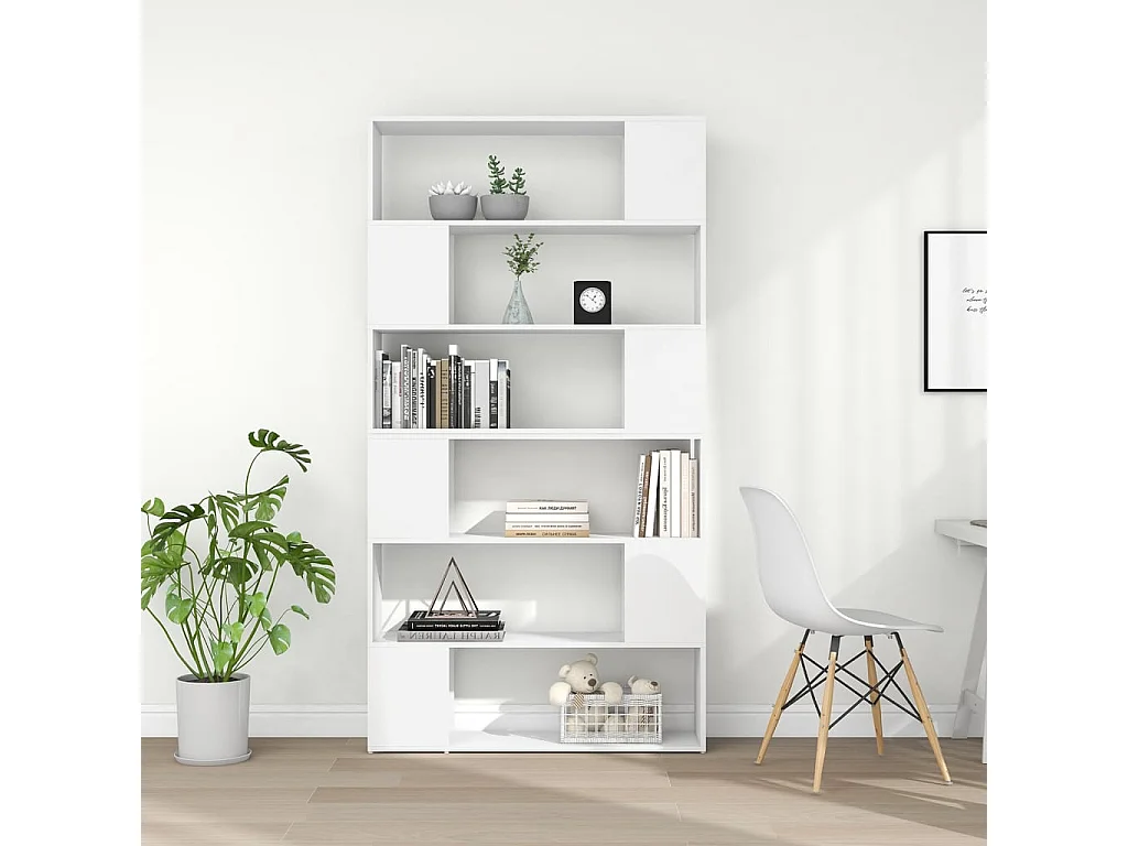 Branchville  Bibliothèque/Séparateur de pièce Blanc 100x24x188 cm