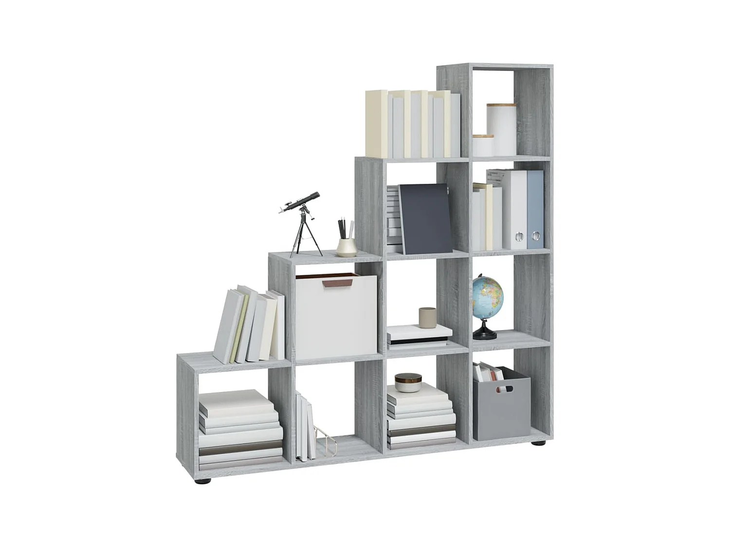 Hilde  Bibliothèque escalier Sonoma gris 142 cm Bois d'ingénierie