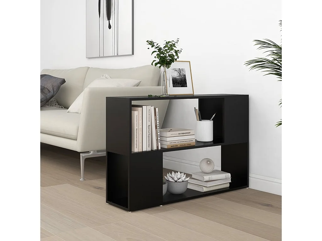 Norman  Bibliothèque Noir 100x24x63 cm Bois d'ingénierie