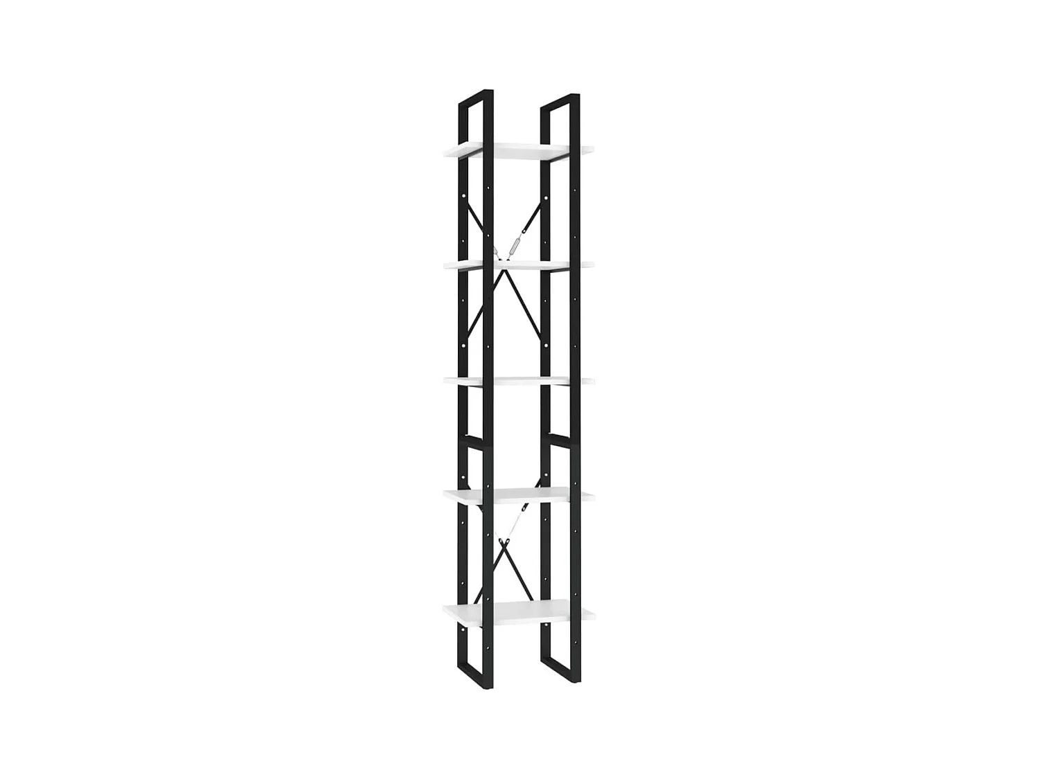 Edith  Boekenkast met 5 schappen 40x30x175 cm bewerkt hout wit