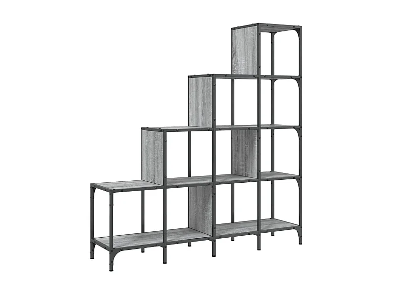 Rylanor  Bibliothèque sonoma gris 122x30x132 cm bois ingénierie et métal