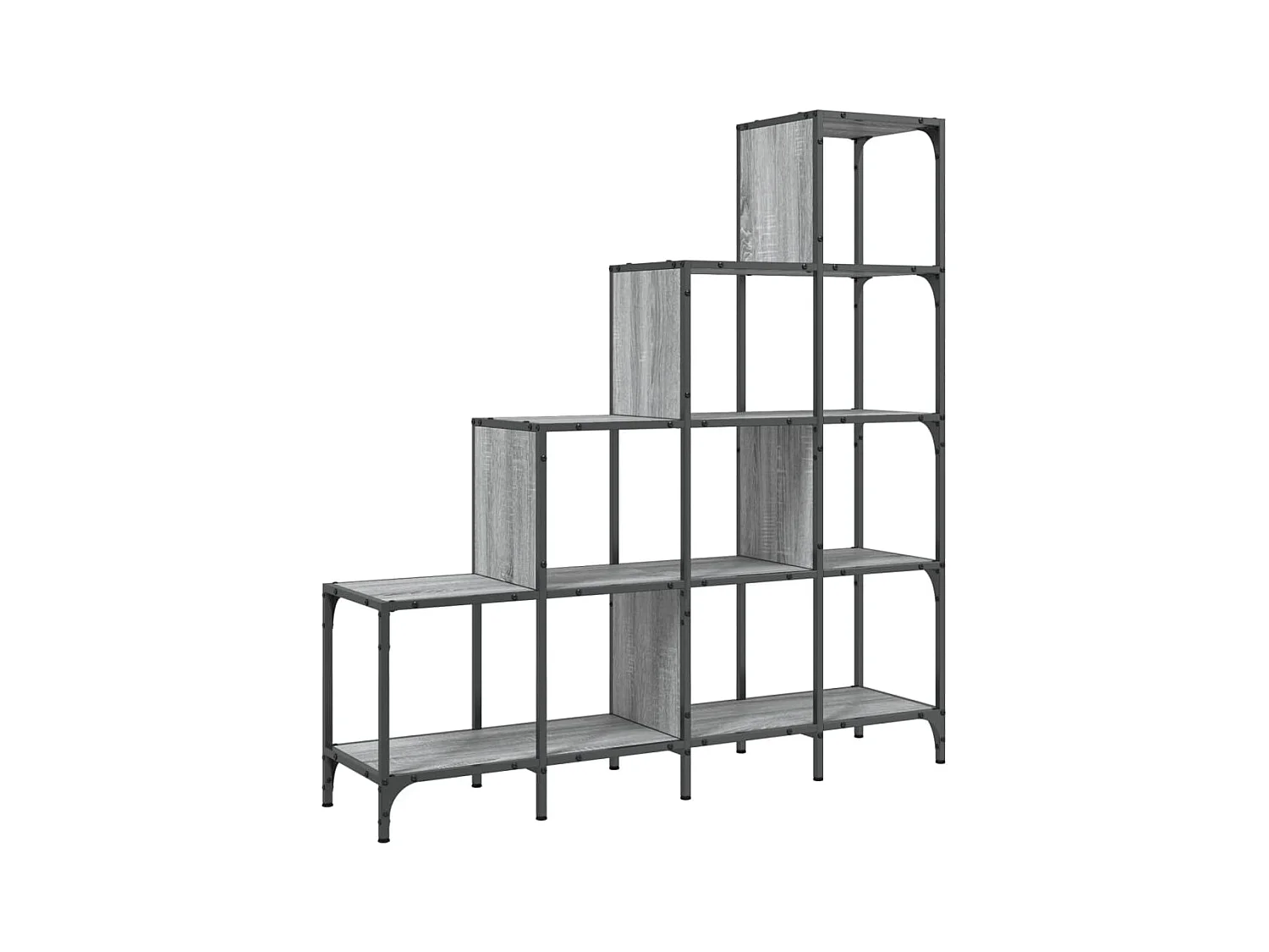 Rylanor  Boekenkast 122x30x132 cm bewerkt hout en metaal grijs sonoma