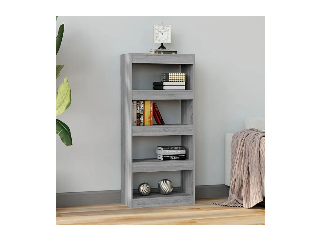 Loes  Bibliothèque/Cloison Sonoma gris 60x30x135 cm Bois d'ingénierie