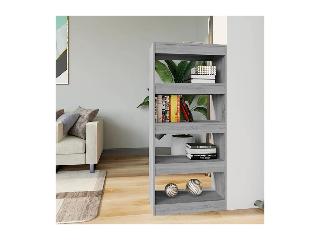 Loes  Bibliothèque/Cloison Sonoma gris 60x30x135 cm Bois d'ingénierie