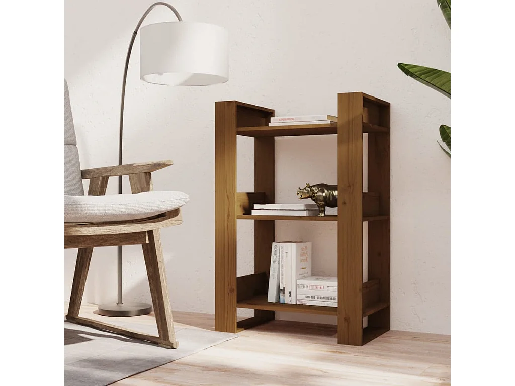 La Roche-sur-Yon  Bibliothèque/Cloison Marron miel 60x35x91 cm Bois massif